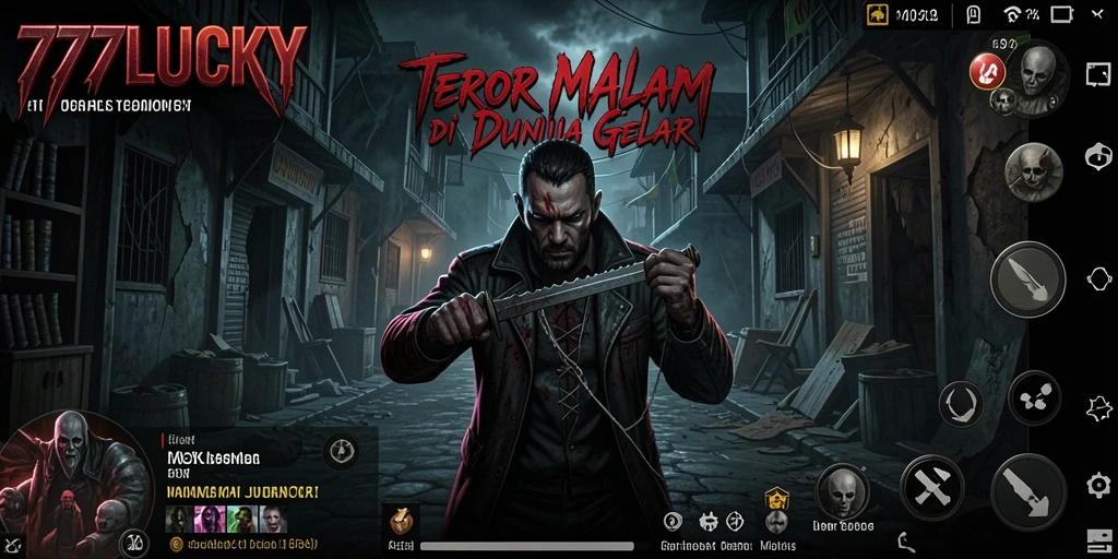 Tampilan gameplay menegangkan dari 777LUCKY saat menjelajahi lokasi angker.