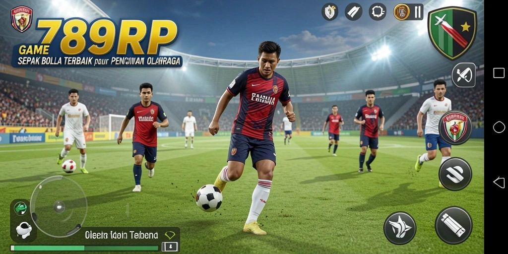 Screenshot menunjukkan aksi seru dalam pertandingan sepak bola.