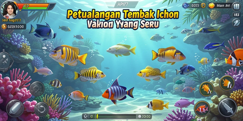 Tangkapan layar menunjukkan aksi menembak ikan yang mendebarkan di API77.