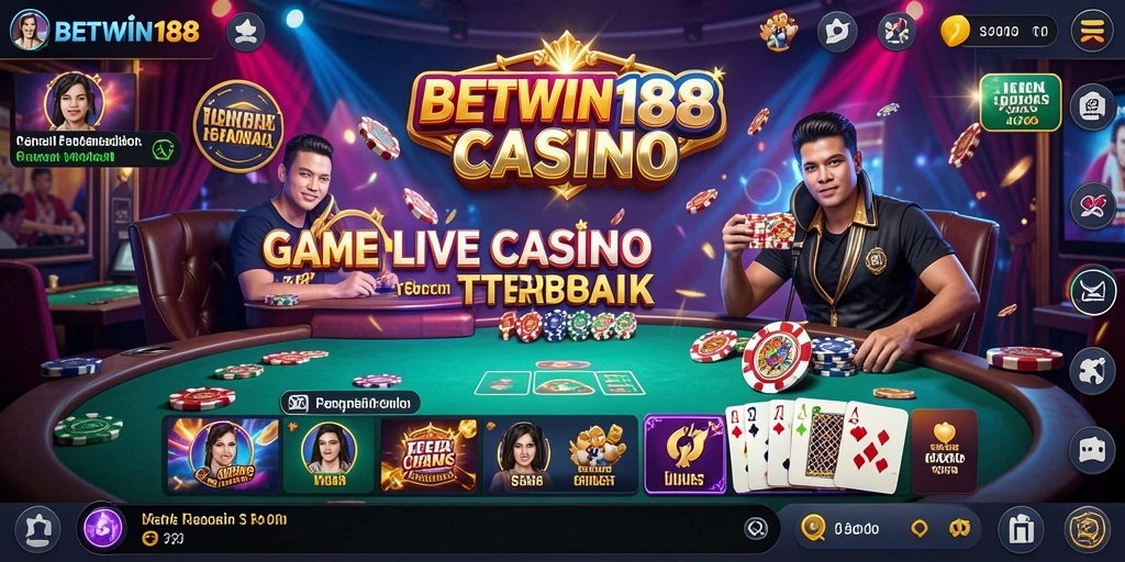 Tampilan layar permainan Live Casino BETWIN188 dengan dealer profesional.