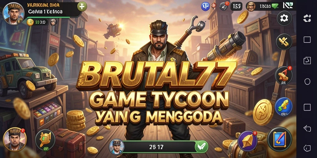 Tampilan gameplay yang seru dalam BRUTAL77, menampilkan aktivitas bisnis yang dinamis.