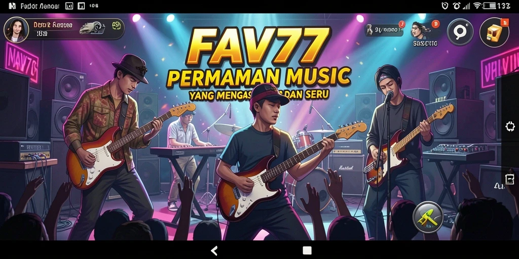 Screenshot utama FAV77 menampilkan gameplay seru dengan berbagai pilihan lagu.