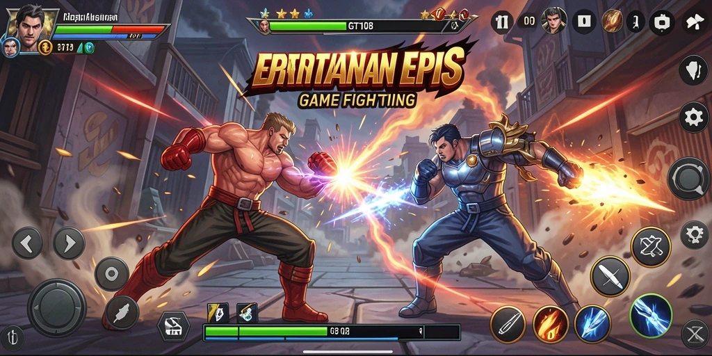 Tampilan gameplay GT108 dengan pertarungan mendebarkan dan karakter-karakter kuat.