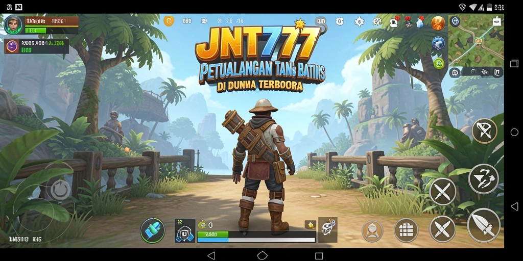 Tampilan gameplay JNT777 yang menampilkan petualangan seru di dunia terbuka.