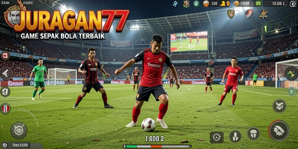 Screenshot gameplay JURAGAN77 yang menunjukkan aksi sepak bola yang mendebarkan.