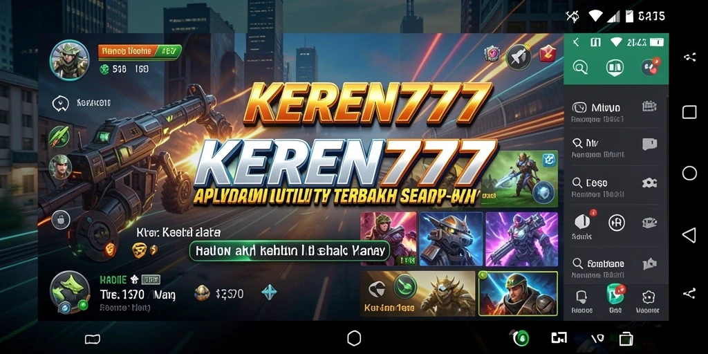 Tampilan antarmuka aplikasi KEREN777 yang sederhana dan efektif.