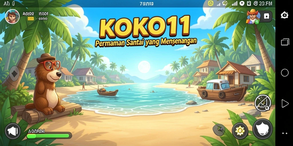 Tampilan gameplay KOKO11 yang cerah dan dinamis.