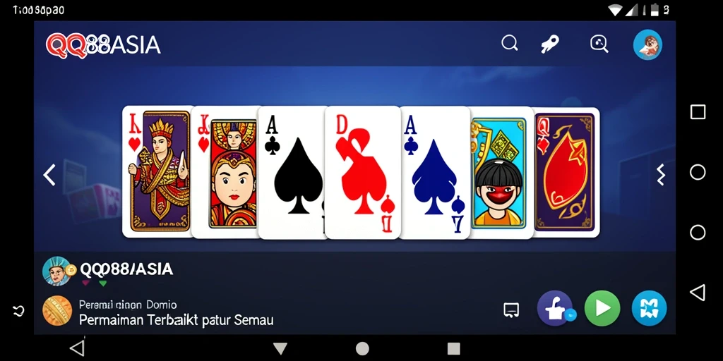Tampilan gameplay seru dari QQ88ASIA di meja Domino.