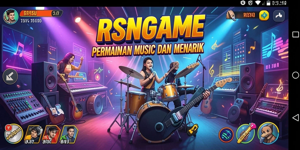 Screenshot gameplay RSNGAME menampilkan aksi seru bermain musik.
